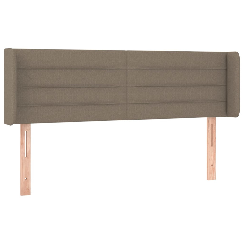 Zagłówek do łóżka z LED, taupe, 147x16x78/88 cm, tkanina