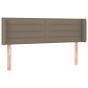 Zagłówek do łóżka z LED, taupe, 147x16x78/88 cm, tkanina