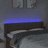 Zagłówek do łóżka z LED, taupe, 147x16x78/88 cm, tkanina