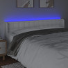 Zagłówek do łóżka z LED, biały, 163x16x78/88 cm, sztuczna skóra