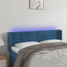 Zagłówek do łóżka z LED ciemnoniebieski 147x16x78/88 cm aksamit