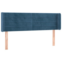 Zagłówek do łóżka z LED ciemnoniebieski 147x16x78/88 cm aksamit