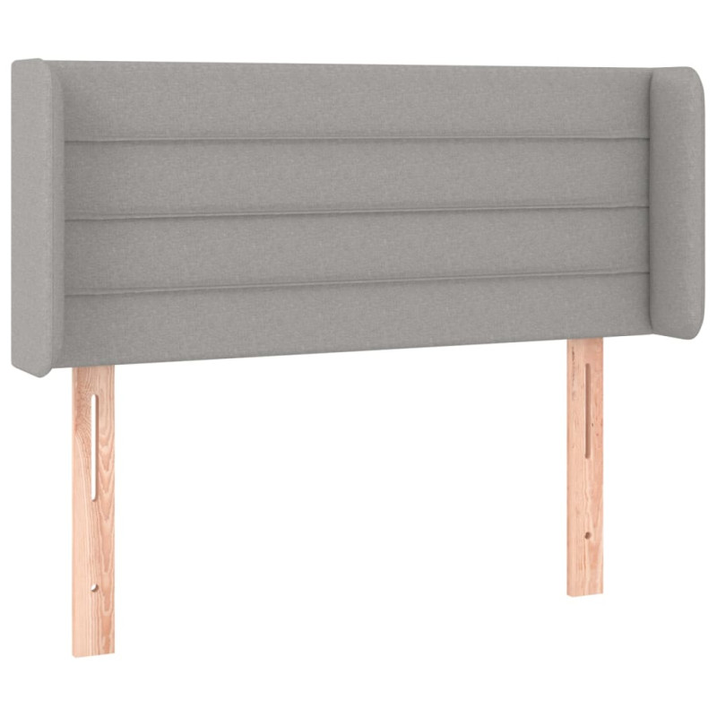Zagłówek do łóżka z LED, jasnoszary, 83x16x78/88 cm, tkanina