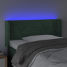 Zagłówek do łóżka z LED, ciemnozielony, 83x16x78/88 cm, aksamit