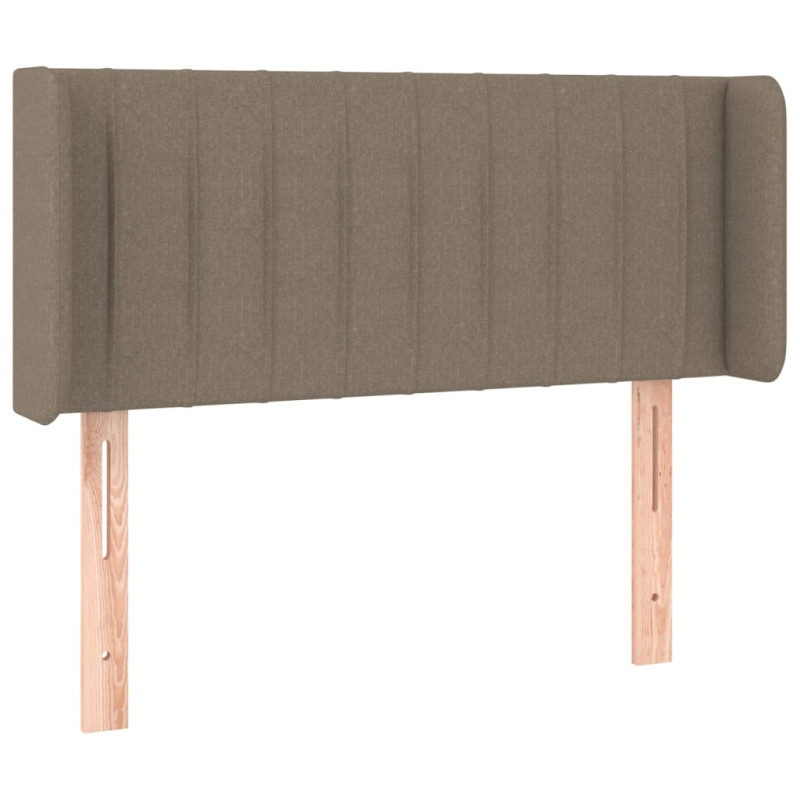 Zagłówek do łóżka z LED, taupe, 103x16x78/88 cm, tkanina