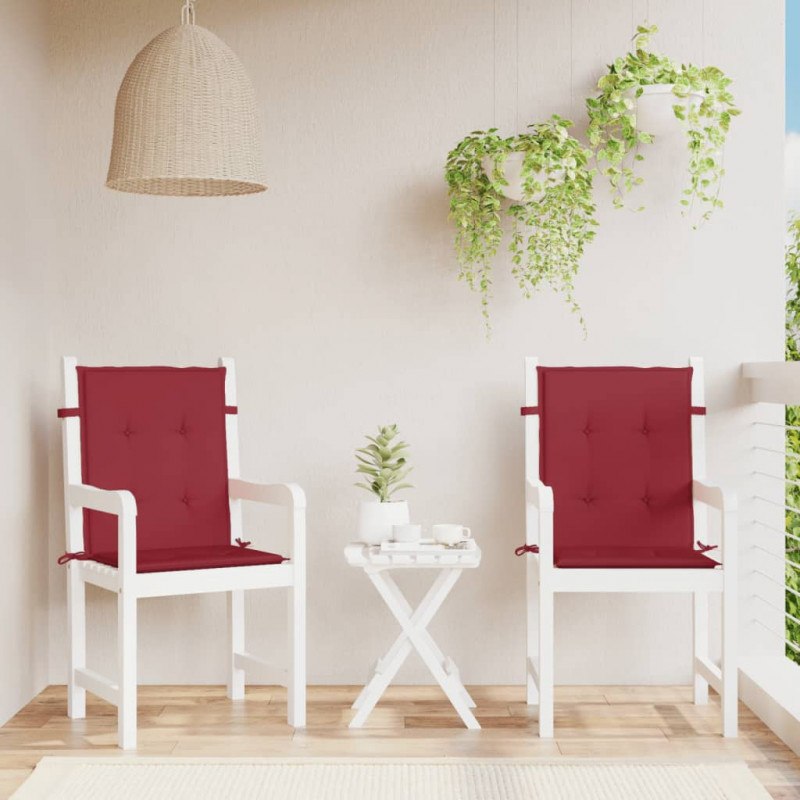 Poduszki na krzesła ogrodowe 2 szt., winna czerwień 100x50x3 cm