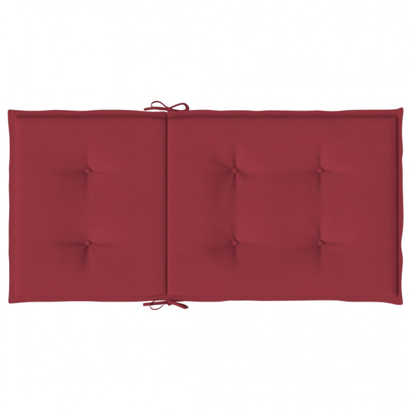 Poduszki na krzesła ogrodowe 2 szt., winna czerwień 100x50x3 cm