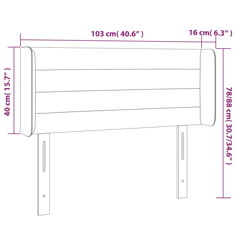 Zagłówek do łóżka z LED, różowy, 103x16x78/88 cm, aksamit