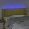 Zagłówek do łóżka z LED, zielony, 93x16x78/88 cm, tkanina