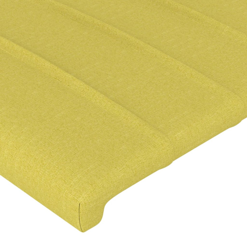 Zagłówek do łóżka z LED, zielony, 93x16x78/88 cm, tkanina