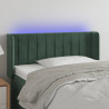 Zagłówek do łóżka z LED, ciemnozielony, 83x16x78/88 cm, aksamit