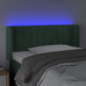 Zagłówek do łóżka z LED, ciemnozielony, 83x16x78/88 cm, aksamit