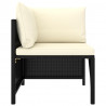 2-osobowa sofa ogrodowa z poduszkami, polirattan, czarna