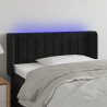 Zagłówek do łóżka z LED, czarny, 103x16x78/88 cm, aksamit