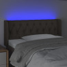Zagłówek do łóżka z LED, taupe, 103x16x78/88 cm, tkanina