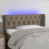 Zagłówek do łóżka z LED, taupe, 93x16x78/88 cm, tkanina