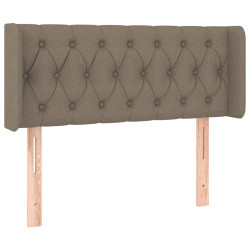 Zagłówek do łóżka z LED, taupe, 93x16x78/88 cm, tkanina