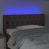 Zagłówek do łóżka z LED, taupe, 93x16x78/88 cm, tkanina