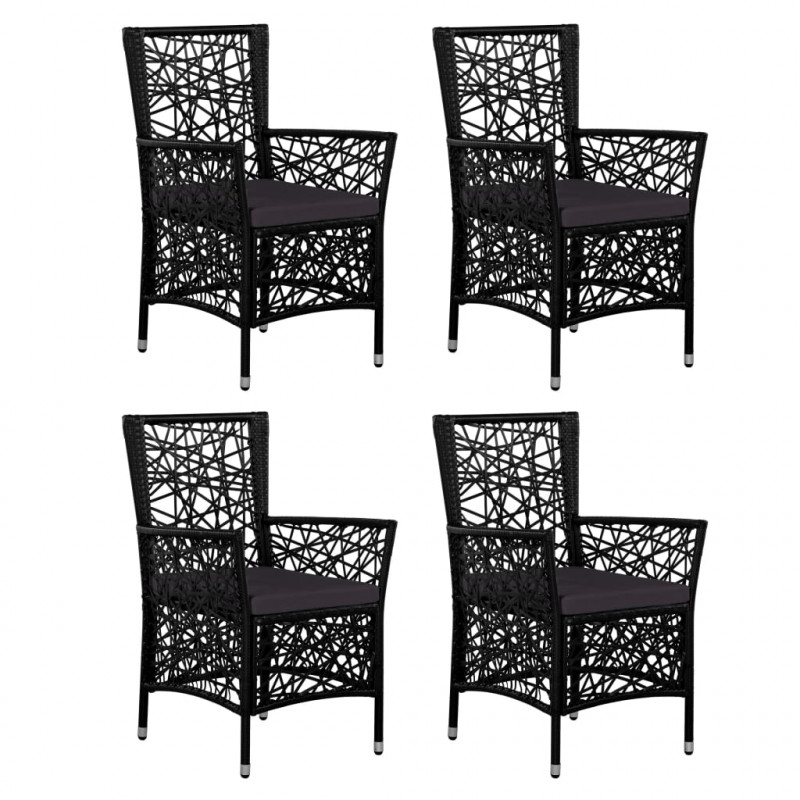 5-cz. zestaw mebli ogrodowych, rattan PE, czarny