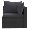3-częściowa sofa ogrodowa, poduszki, rattan PE, czarny