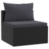 3-częściowa sofa ogrodowa, poduszki, rattan PE, czarny