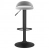Stołek barowy, jasnoszary, obity aksamitem