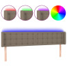 Zagłówek do łóżka z LED, taupe, 183x16x78/88 cm, tkanina