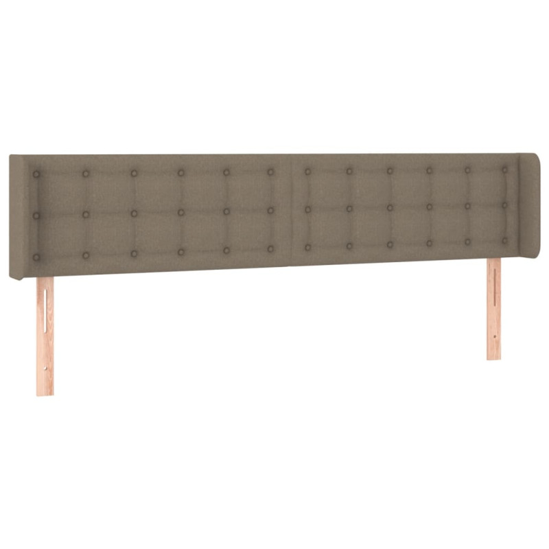 Zagłówek do łóżka z LED, taupe, 183x16x78/88 cm, tkanina