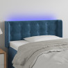 Zagłówek do łóżka z LED, ciemnoniebieski 83x16x78/88cm, aksamit