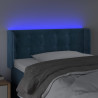 Zagłówek do łóżka z LED, ciemnoniebieski 83x16x78/88cm, aksamit