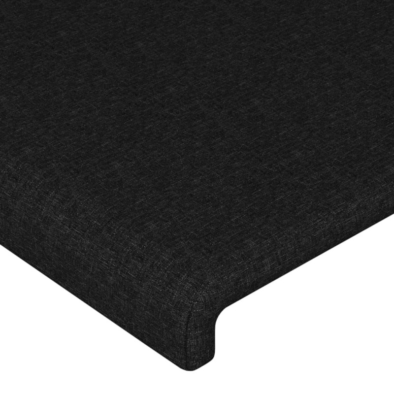 Zagłówek do łóżka z LED, czarny, 83x16x118/128 cm, tkanina