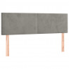 Zagłówki do łóżka, 2 szt., jasnoszare, 72x5x78/88 cm, aksamit