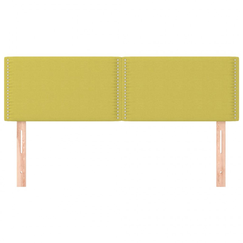 Zagłówki do łóżka, 2 szt., zielone, 72x5x78/88 cm, tkanina