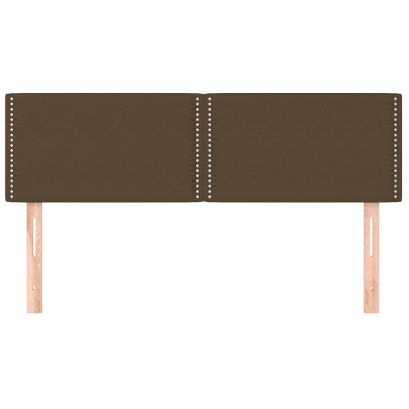 Zagłówki do łóżka, 2 szt, ciemnobrązowe, 72x5x78/88 cm, tkanina