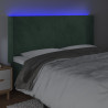 Zagłówek do łóżka z LED, ciemnozielony 203x16x118/128cm aksamit