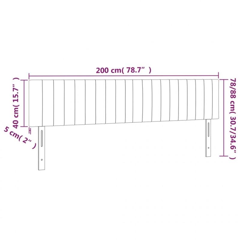 Zagłówki do łóżka, 2 szt., taupe, 100x5x78/88 cm, tkanina
