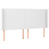 Zagłówek do łóżka z LED, biały, 203x16x118/128cm sztuczna skóra