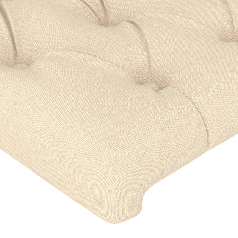 Zagłówki do łóżka, 2 szt., kremowe, 90x7x78/88 cm, tkanina