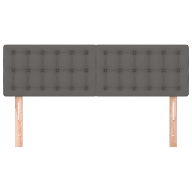 Zagłówki do łóżka, 2 szt, szare, 72x5x78/88 cm, sztuczna skóra