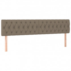 Zagłówki do łóżka, 2 szt., taupe, 100x7x78/88 cm, tkanina