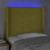 Zagłówek do łóżka z LED, zielony, 83x16x118/128 cm, tkanina