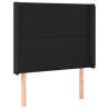Zagłówek do łóżka z LED, czarny 83x16x118/128 cm sztuczna skóra