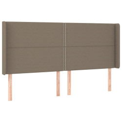 Zagłówek do łóżka z LED, taupe, 183x16x118/128 cm, tkanina