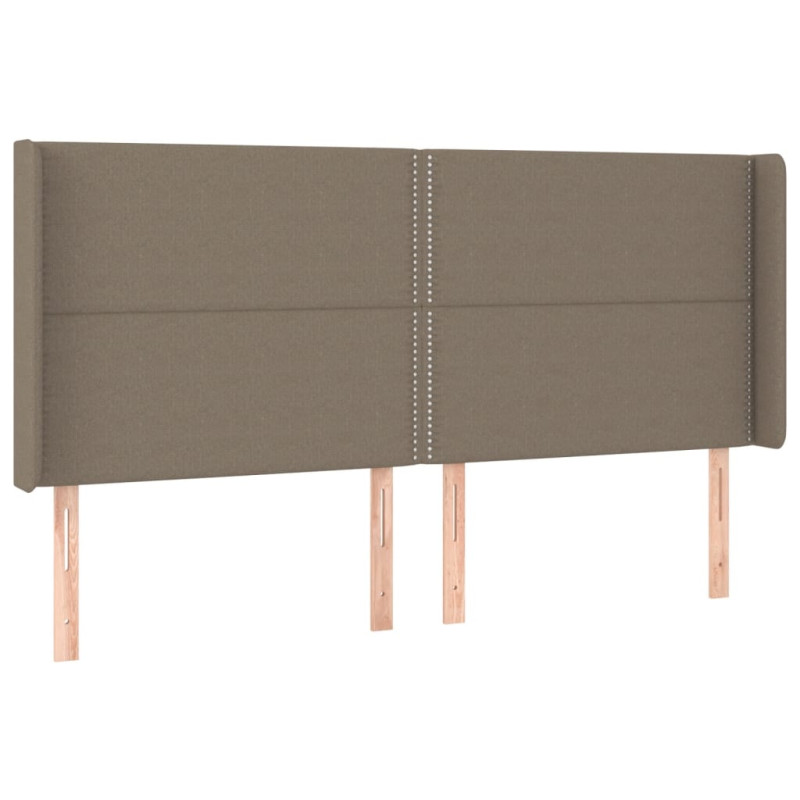 Zagłówek do łóżka z LED, taupe, 183x16x118/128 cm, tkanina