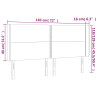 Zagłówek do łóżka z LED, taupe, 183x16x118/128 cm, tkanina