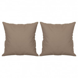 Poduszki ozdobne, 2 szt., taupe, 40x40 cm, mikrofibra