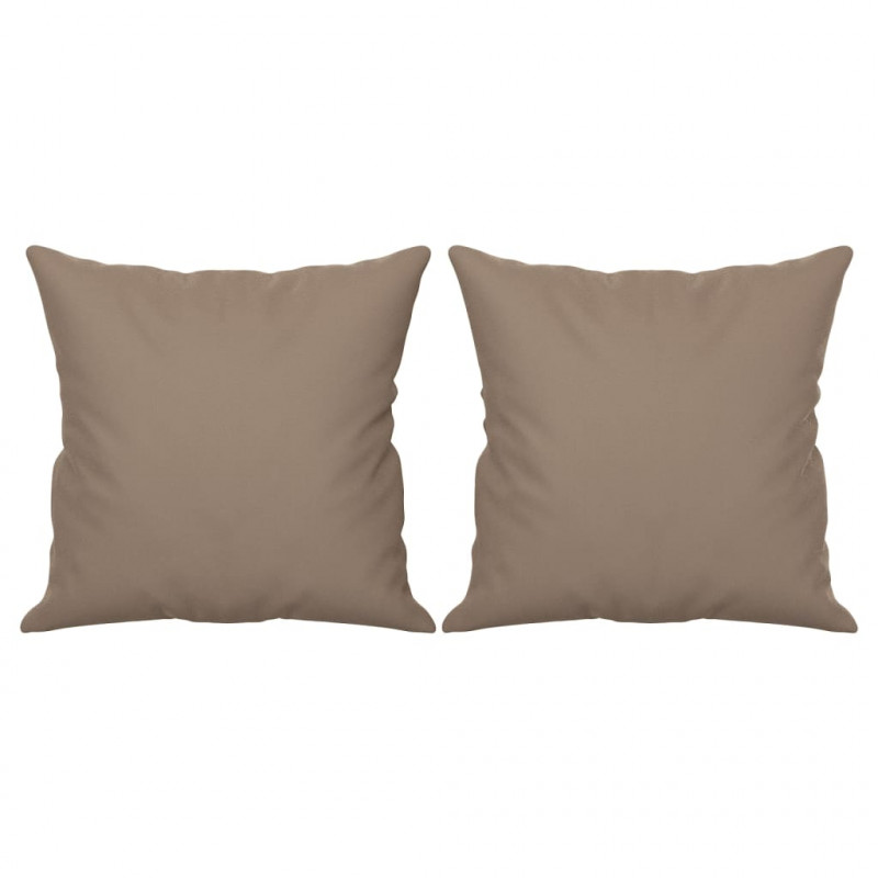 Poduszki ozdobne, 2 szt., taupe, 40x40 cm, mikrofibra