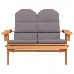 Ławka ogrodowa Adirondack z poduszkami, 126 cm, drewno akacjowe