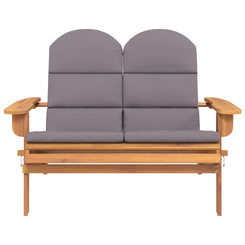 Ławka ogrodowa Adirondack z poduszkami, 126 cm, drewno akacjowe