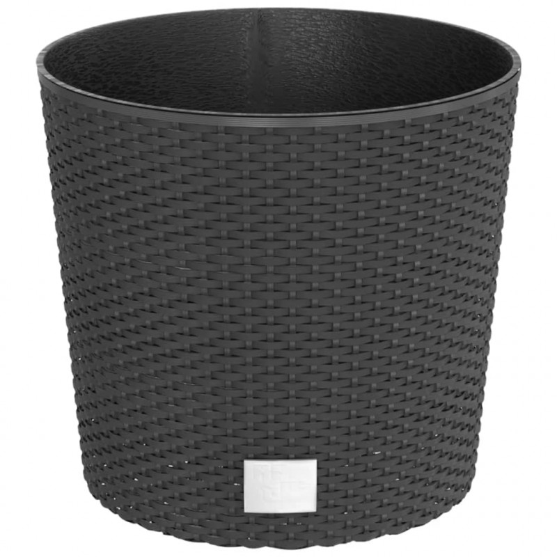 Donica z pojemnikiem wewnętrznym, antracyt, 15/15,3L, rattan PP